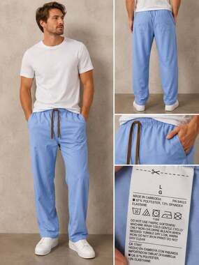 Medline PerforMAX Unisex Reversible Drawstring Scrub Pants, Size L, Ceil Blue